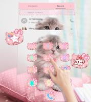 Pink Cute Kitty Cat Theme syot layar 2