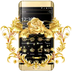 ゴールドローズテーマラグジュアリーゴールド Gold Rose Theme Luxury Gold アプリダウンロード