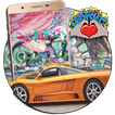 Graffiti vội vã chủ đề siêu xe hơi