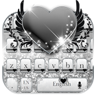 أسود الفضة لوحة المفاتيح موضوع Black Silver أيقونة