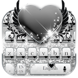 أسود الفضة لوحة المفاتيح موضوع Black Silver أيقونة