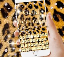 Gold Leopard Print Keyboard Theme poster