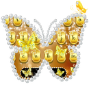 Gold Diamond Butterfly Keyboard Theme APK