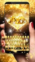 الذهب الماس لوحة المفاتيح موضوع Gold Diamond الملصق