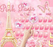 Roze nam Paris toetsenbord thema screenshot 1