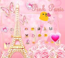 Roze nam Paris toetsenbord thema screenshot 2