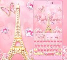 Roze nam Paris toetsenbord thema screenshot 3
