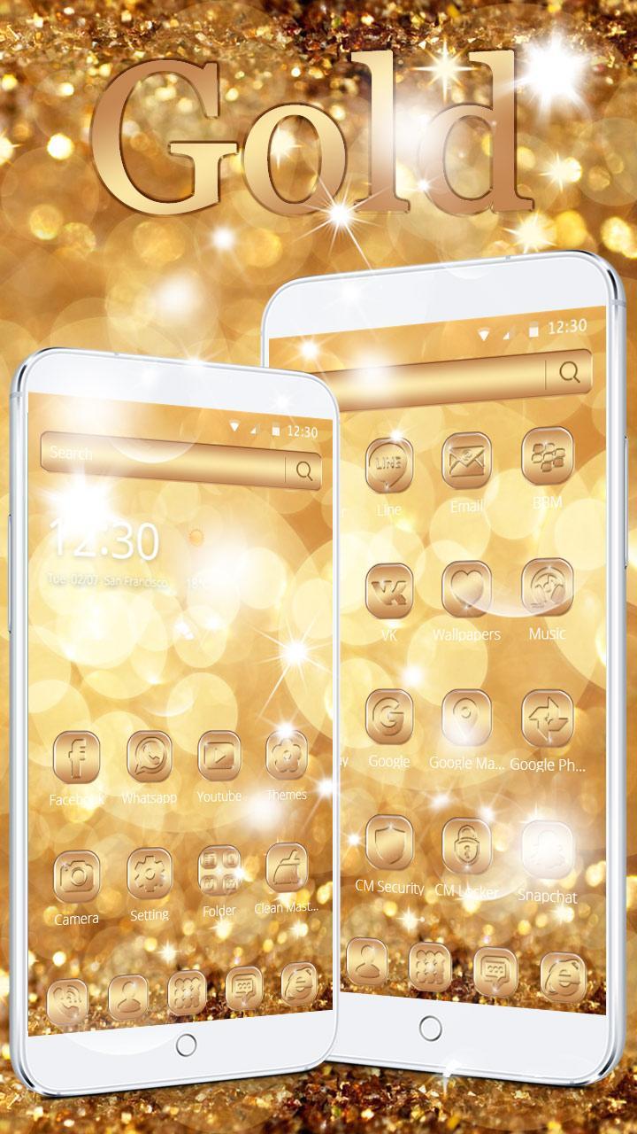 Android 用の ネオンゴールドキラキラテーマの壁紙 Neon Gold Glitter Apk をダウンロード