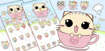 Kawaii kitty tema tazza gatto sfondo Cup cat