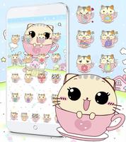 Kawaii gatinha tema copo gato wallpaper Cup cat imagem de tela 1