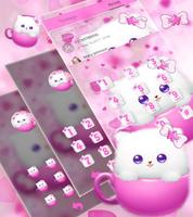 Kitty Theme Cup Cat Wallpaper اسکرین شاٹ 2