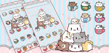 Cup Kitty Theme Wallpaper