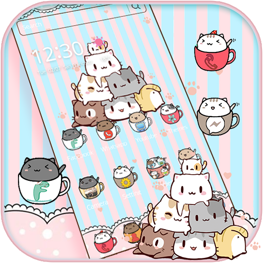 Cup Kitty Theme Wallpaper