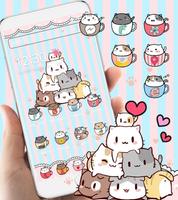 Poster Cup Kitty Theme Wallpaper