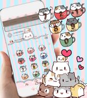 Cup Kitty Theme Wallpaper 스크린샷 3