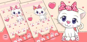 Rosa proa kitty caricatura tema Pink Bow Kitty