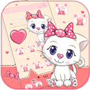 Pembe bow pisi karikatür Tema Pink Bow Kitty APK