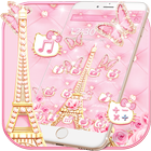 Pink Paris Diamond Kitty Theme icône