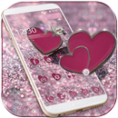 Rosa Glitzer Liebe Herz Thema Pink Love Heart APK
