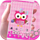 Pink Owl Theme Rosy Lace Bow icon