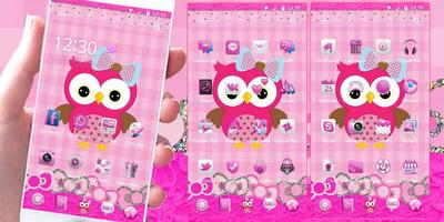 Pink Owl Theme Rosy Lace Bow screenshot 2