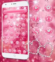 Pink Diamond Theme Wallpaper Glitter स्क्रीनशॉट 1