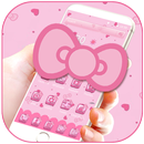 Pink Kitty Bow Cartoon Theme aplikacja