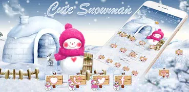 Rosa snowman neve inverno tema