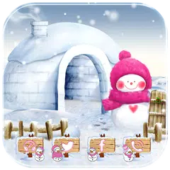 Baixar Rosa snowman neve inverno tema APK