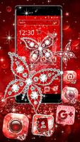 Red Diamond Butterfly Affiche