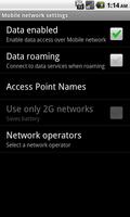 برنامه‌نما Mobile Network Settings عکس از صفحه