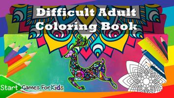 Difficult Adult Coloring Book โปสเตอร์