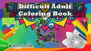 Difficult Adult Coloring Book poster