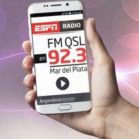 FM QSL 92.3 Mar del Plata ESPN الملصق