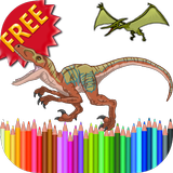livre de coloriage dinosaures icône