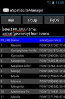 aSpatiaLiteManager screenshot 1