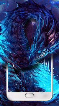 Neon Blue Dragon Theme poster