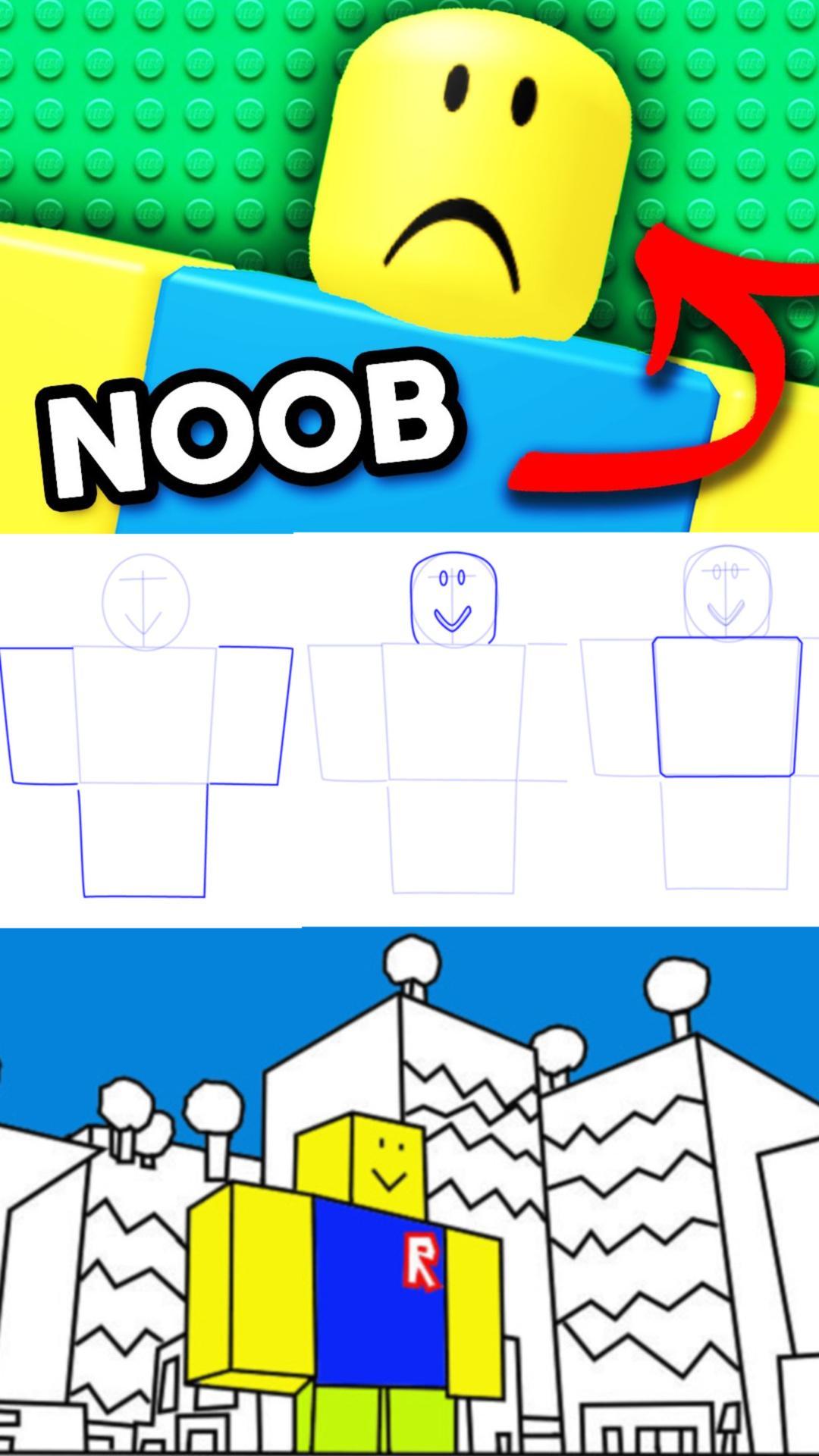 How to Draw a Roblox Noob easy - Drawing Step by Step 