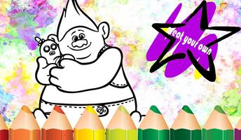 How to Draw Trolls Coloring Book Games for Kids ảnh chụp màn hình 1