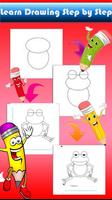 learn drawing cartoon for kids imagem de tela 2