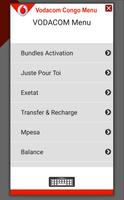 Vodacom Congo Menu capture d'écran 3