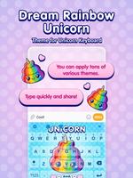 Dream Unicorn Keyboard Theme dla dziewczynek plakat