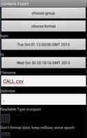 Contacts / SMS /LOG CSV Export poster