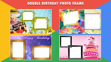 Birthday Dual Photo Frame Affiche