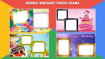Birthday Dual Photo Frames Poster