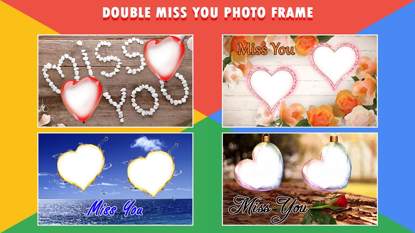 Miss You Dual Photo Frame For Android Apk Miss You Dual Photo Frame Poster
