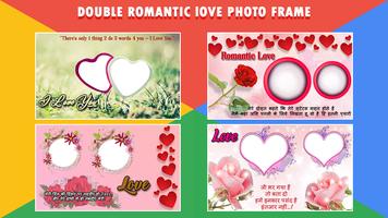 Romantic Love Dual Photo Frame ポスター