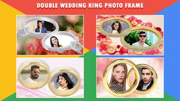 Ring Wedding Dual Photo Frame Affiche