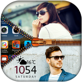 Dual Photo Zipper Lock Screen icon