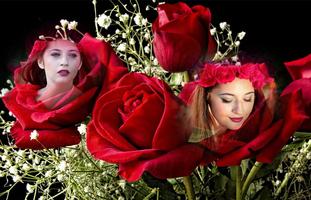 Rose Flower Dual Photo Frames โปสเตอร์